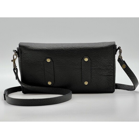 Stitch and Tickle Mini Messenger Crossbody Bag Leather Zip Concert Festival Blac - Picture 4 of 13